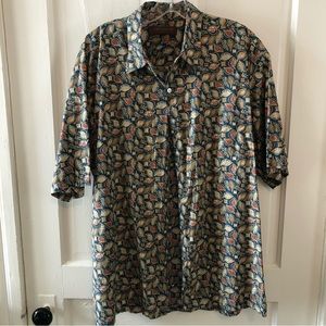 Men’s TORI RICHARD Short Sleeve Casual Button Down Shirt. SZ L. 100% Cotton.
